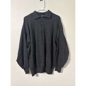 VTG Mark Shale Men's XLT Sweater Gray Italian 90s 100% Fine Merino Wool XL Tall